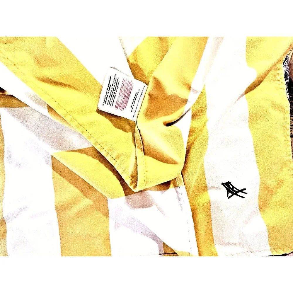 Dock & Bay Quick Dry Towel Yellow White Stripe Beach 100% Recycled 63